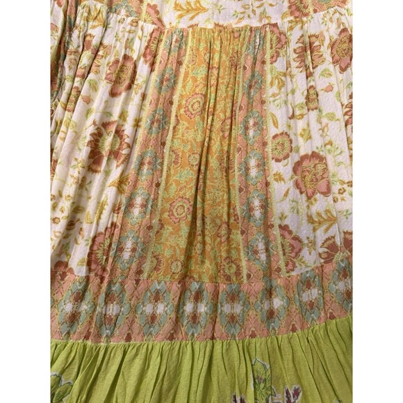 Free People Hanalei Bay Maxi Dress Sz XS Floral Yellow Festival Boho Full Sweep - Picture 6 of 7
